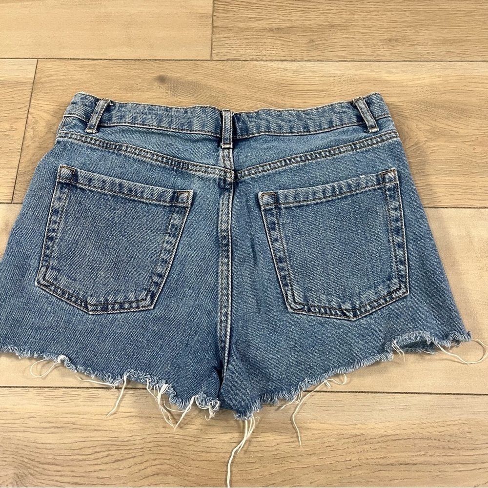 Topshop Moto Mom Shorts Denim Women's Jean Shorts Cutoff Frayed hem - Picture 11 of 13